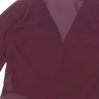 Womens UK Size 10 New Look Red Basic Blouse