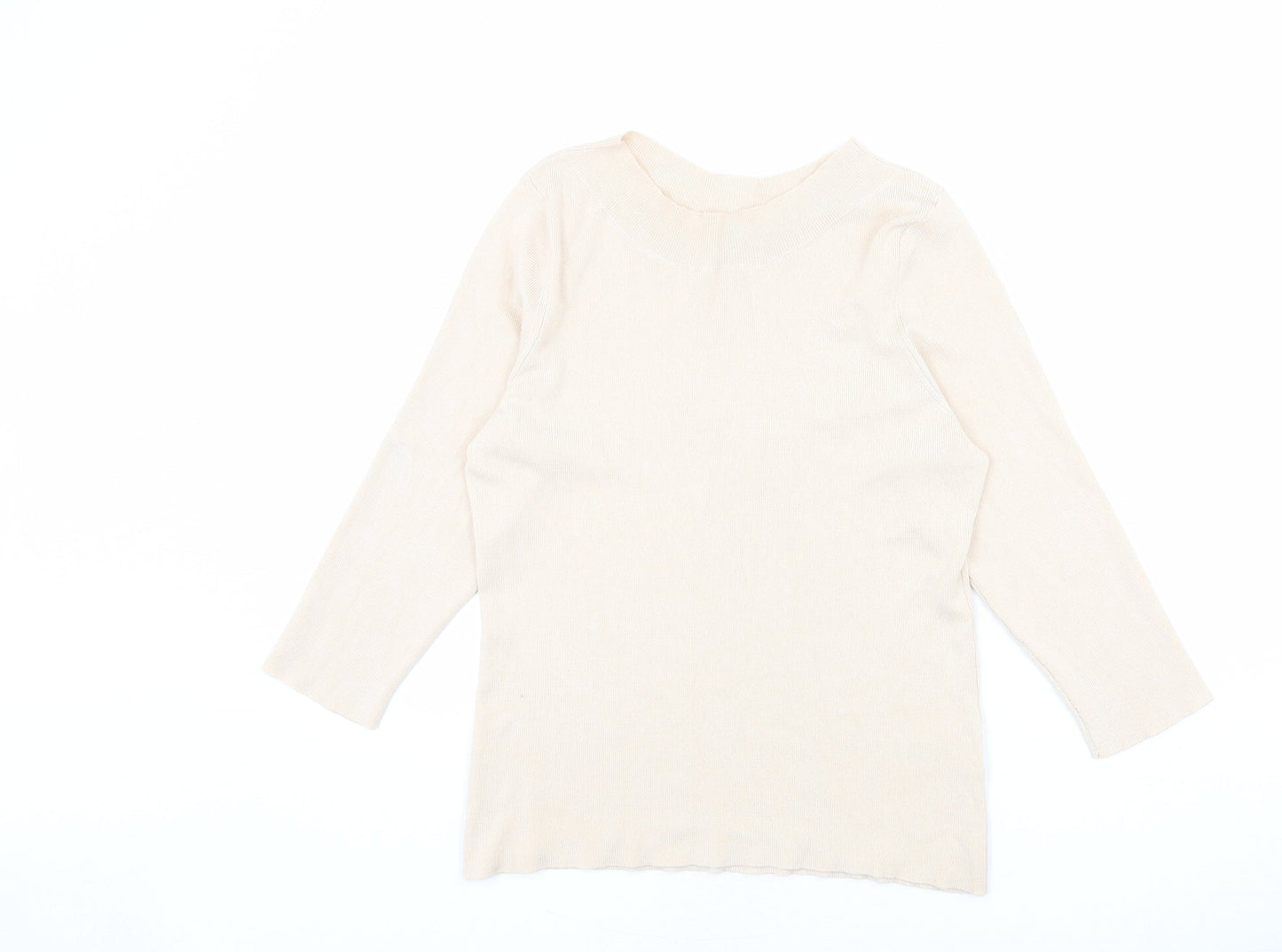 Womens UK Size L Oasis Beige Pullover Jumper