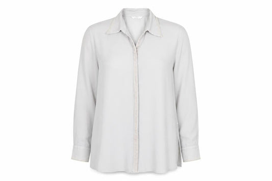 St Michael Womens Grey Polyester Basic Button-Up Size 14 Collared