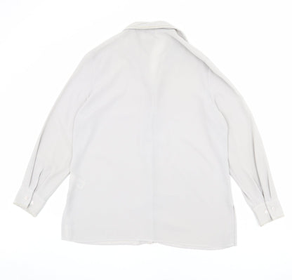 St Michael Womens Grey Polyester Basic Button-Up Size 14 Collared