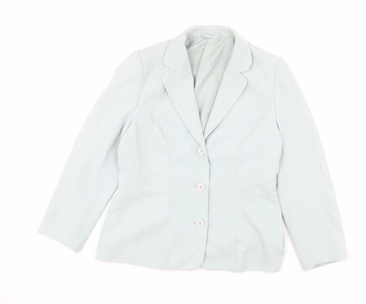 NEXT Womens Blue Polyester Jacket Blazer Size 14