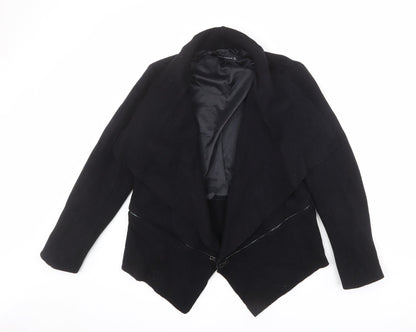 Womens UK Size S Zara Black Biker Coat