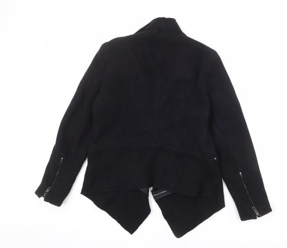 Womens UK Size S Zara Black Biker Coat