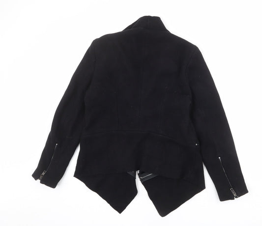 Womens UK Size S Zara Black Biker Coat