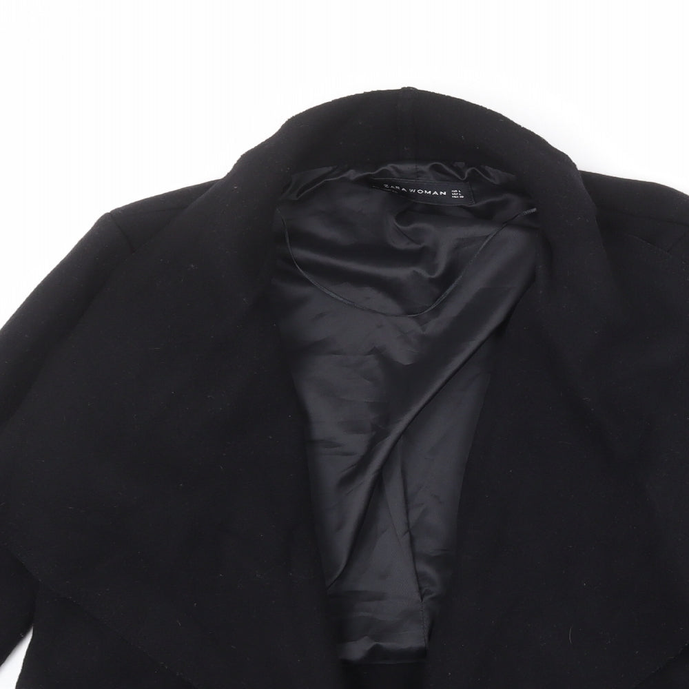 Womens UK Size S Zara Black Biker Coat