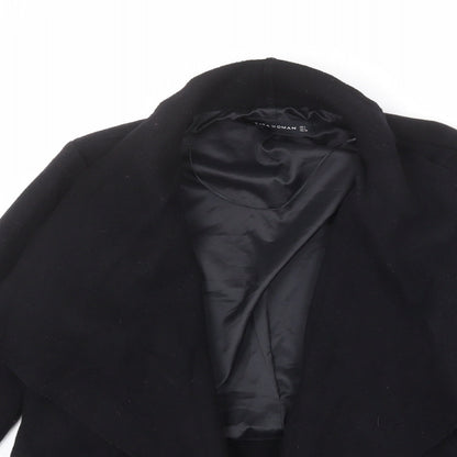 Womens UK Size S Zara Black Biker Coat