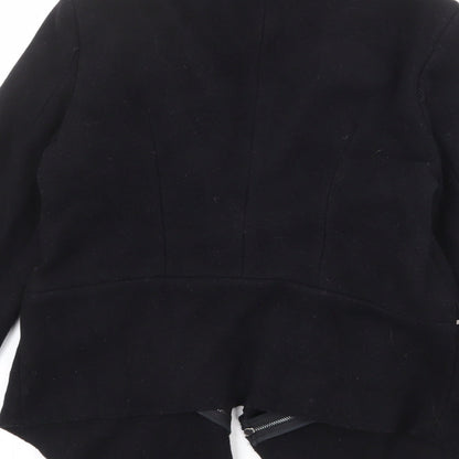 Womens UK Size S Zara Black Biker Coat