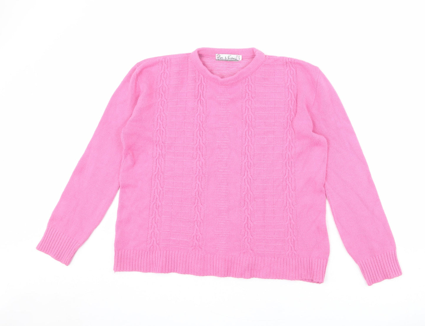 Womens UK Size M Pure & Natural Pink Pullover Jumper