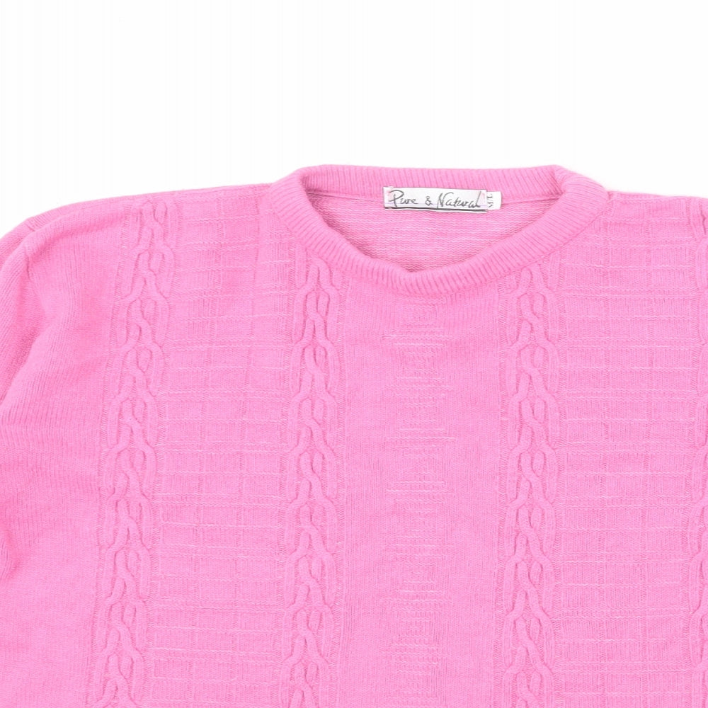 Womens UK Size M Pure & Natural Pink Pullover Jumper