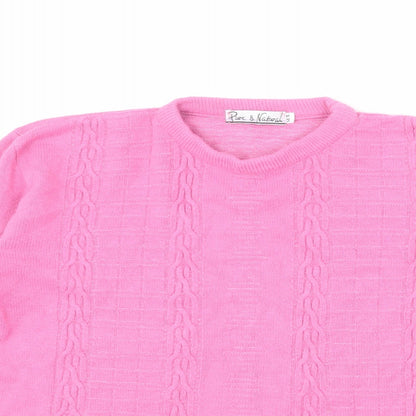Womens UK Size M Pure & Natural Pink Pullover Jumper