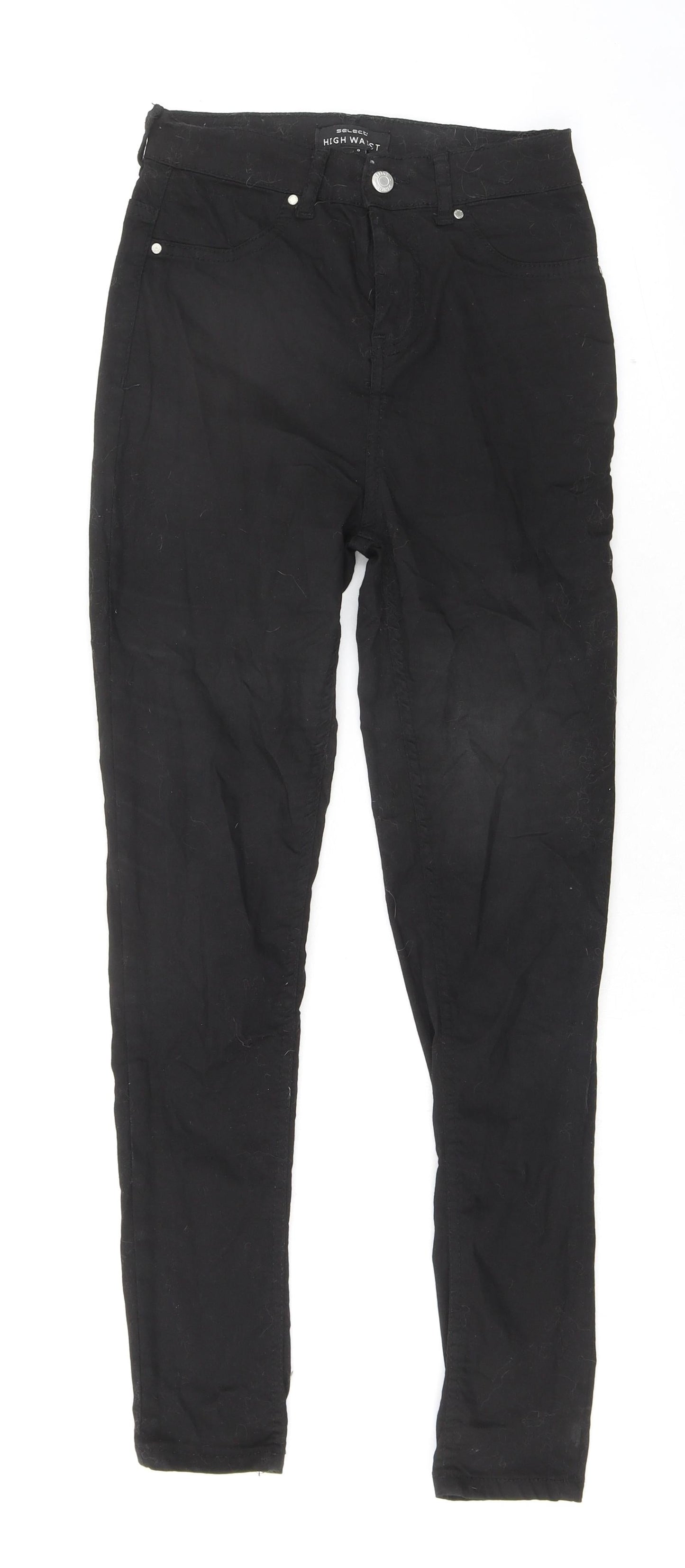 Select Womens Black Cotton Skinny Jeans Size 6 L28 in Regular Zip