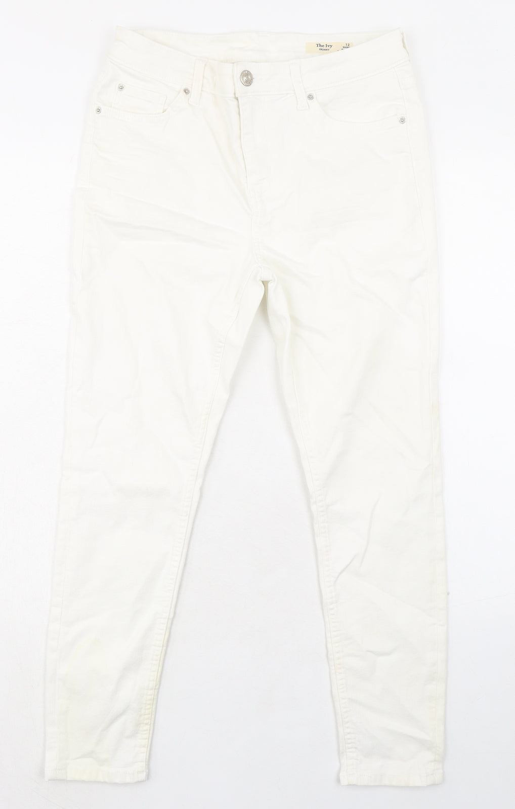 Womens UK Size 12 Marks and Spencer Regular Fit Skinny White Jeans