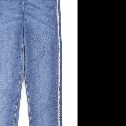 Matalan Womens Blue Cotton Skinny Jeans Size 10 L27 in Regular Zip