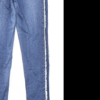 Matalan Womens Blue Cotton Skinny Jeans Size 10 L27 in Regular Zip