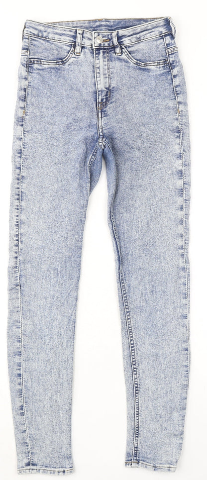 Divided by H&M Womens Blue Cotton Skinny Jeans Size 8 L29 in Regular Zip