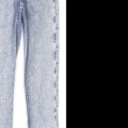 Divided by H&M Womens Blue Cotton Skinny Jeans Size 8 L29 in Regular Zip