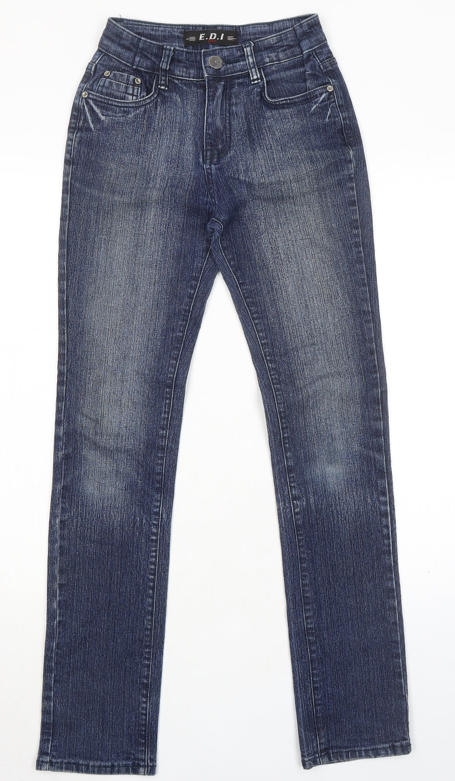 E.D.I jeans Womens Blue Cotton Skinny Jeans Size 24 in L30 in Regular Zip