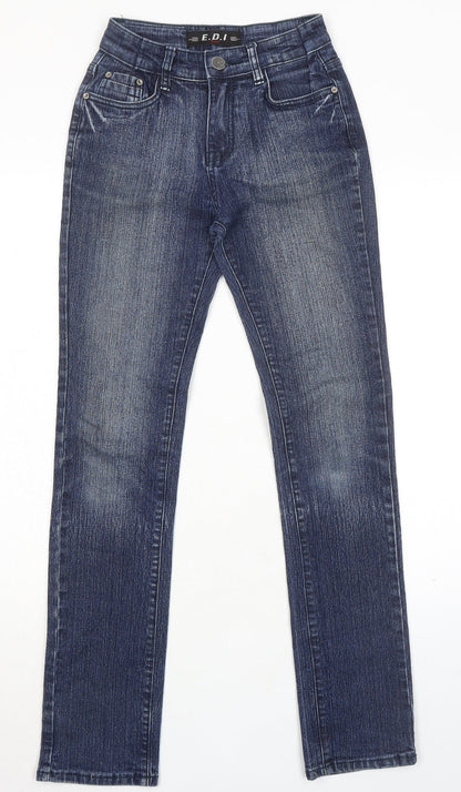E.D.I jeans Womens Blue Cotton Skinny Jeans Size 24 in L30 in Regular Zip