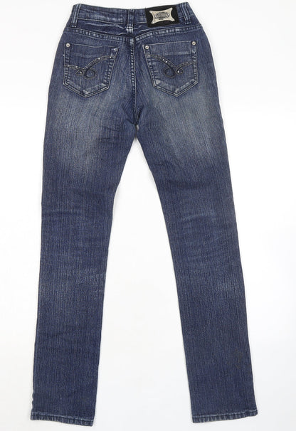 E.D.I jeans Womens Blue Cotton Skinny Jeans Size 24 in L30 in Regular Zip