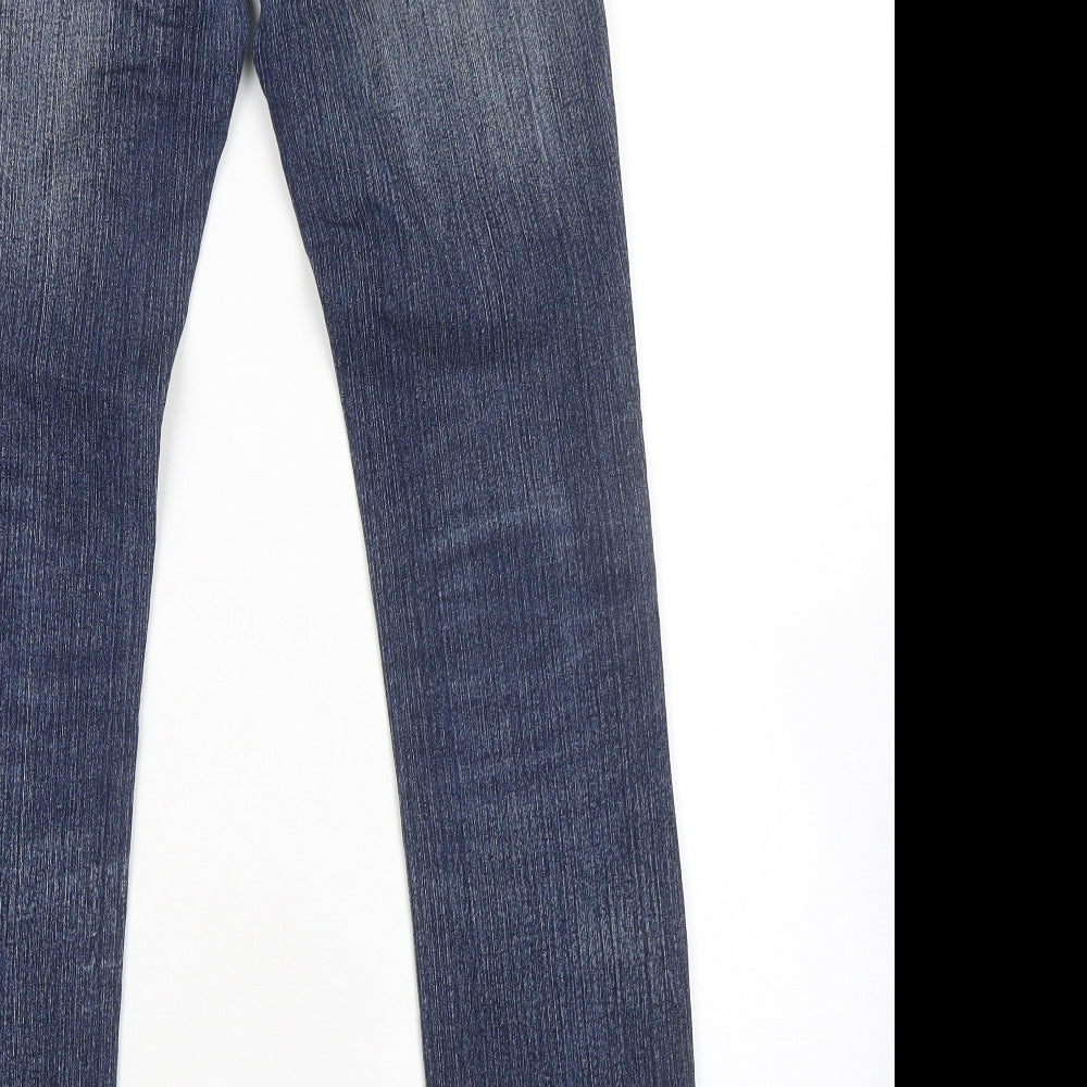 E.D.I jeans Womens Blue Cotton Skinny Jeans Size 24 in L30 in Regular Zip
