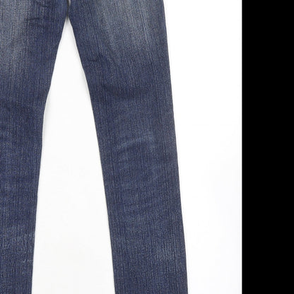 E.D.I jeans Womens Blue Cotton Skinny Jeans Size 24 in L30 in Regular Zip