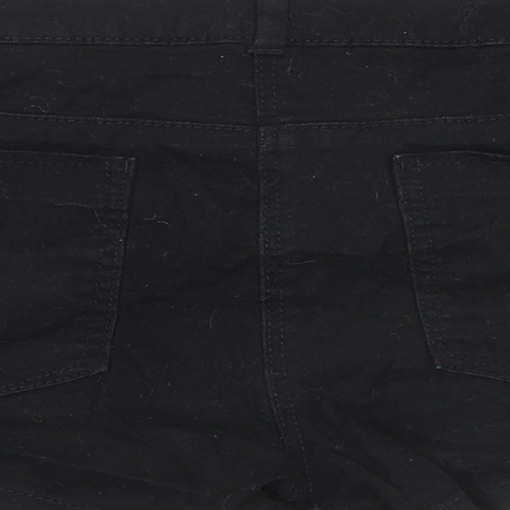 H&M Womens Black Cotton Hot Pants Shorts Size 36 in Regular Zip