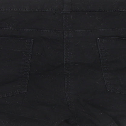 H&M Womens Black Cotton Hot Pants Shorts Size 36 in Regular Zip