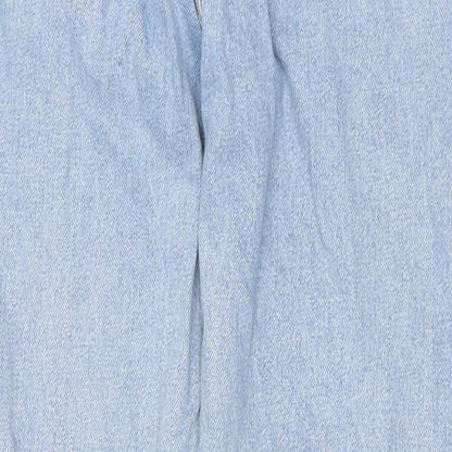 Topshop Womens Blue Cotton Tapered Jeans Size 32 in L30 in Regular Zip