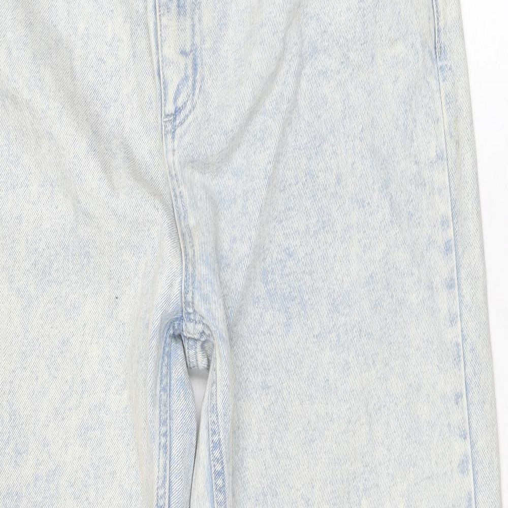 Topshop Womens Blue Cotton Tapered Jeans Size 32 in L30 in Regular Zip