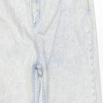 Topshop Womens Blue Cotton Tapered Jeans Size 32 in L30 in Regular Zip