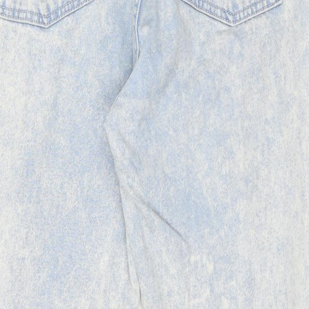 Topshop Womens Blue Cotton Tapered Jeans Size 32 in L30 in Regular Zip