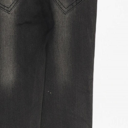 Boohoo Mens Grey Cotton Skinny Jeans Size 30 in L30 in Regular Zip