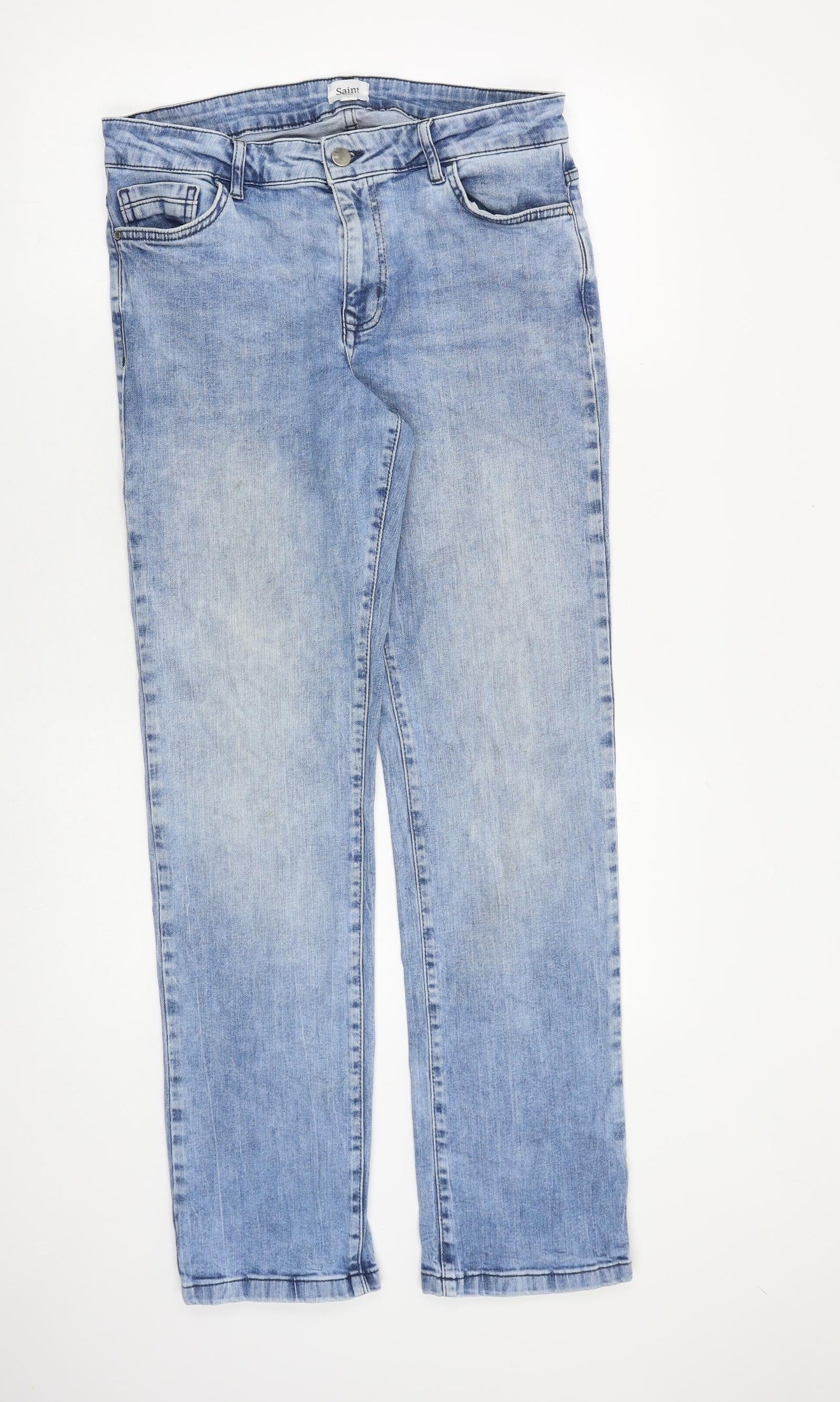 Mens UK Size 31 in Saint Tropez Clothing Regular Fit Straight Blue Jeans