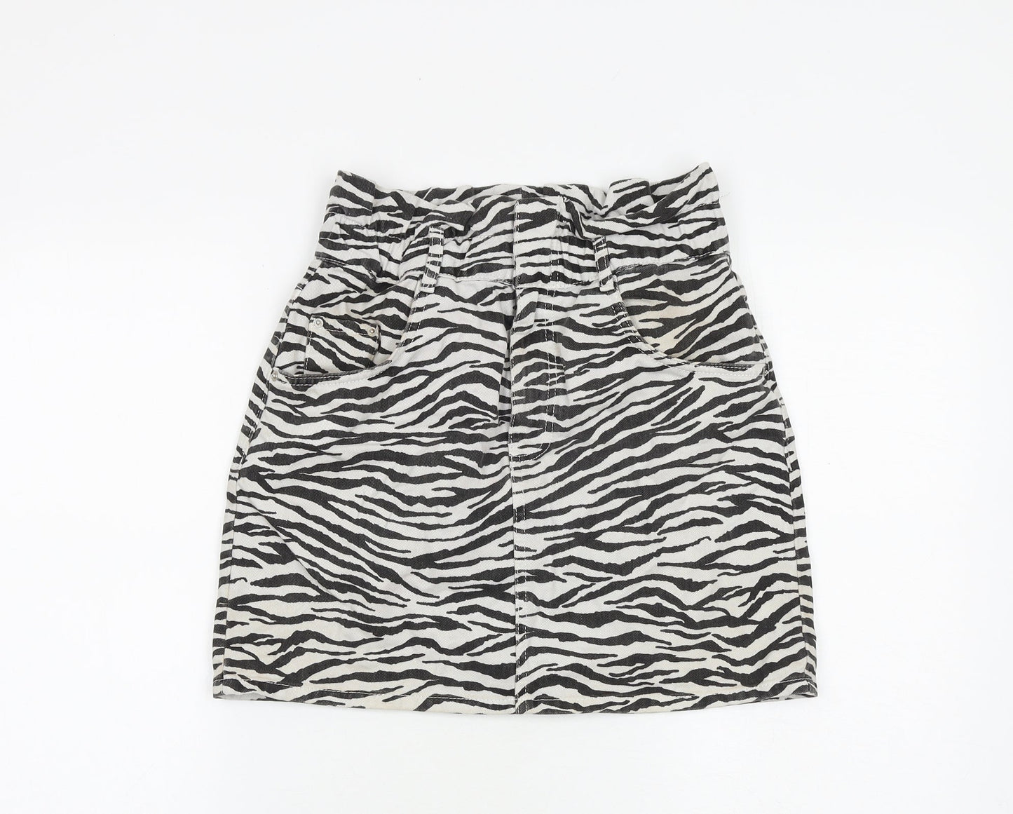 Womens UK Size S Zara A-Line Denim Skirt