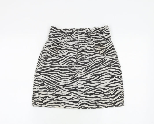 Womens UK Size S Zara A-Line Denim Skirt