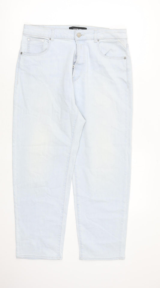 Replay Womens Blue Cotton Mom Jeans Size 31 in L26 in Regular Button