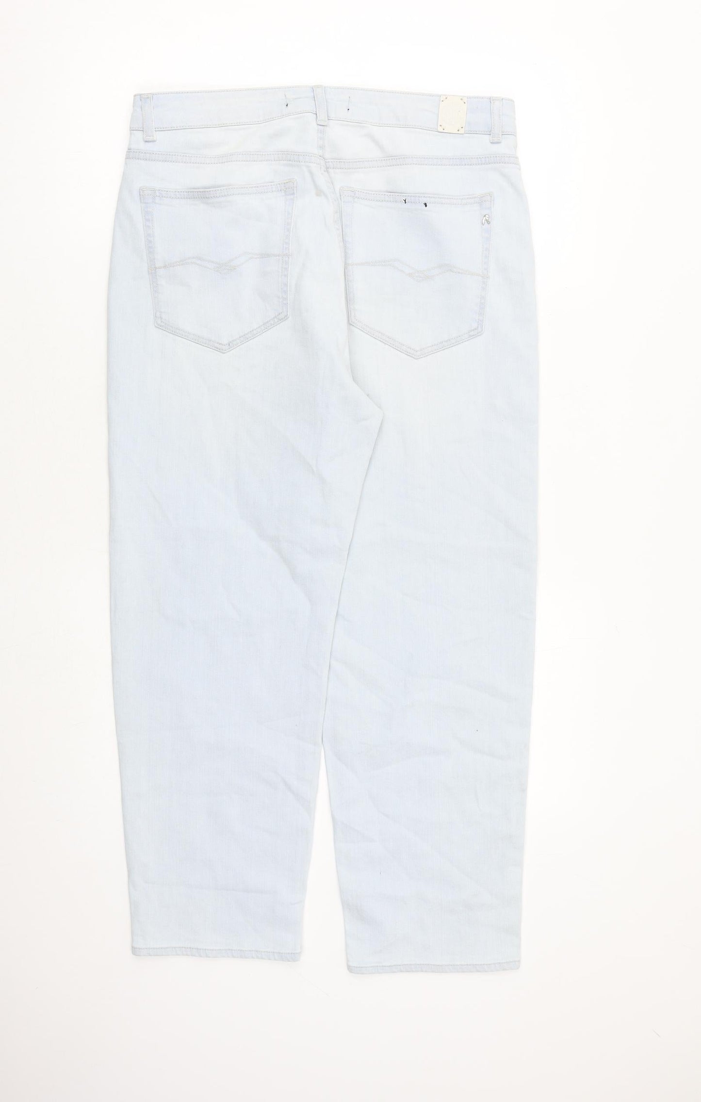 Replay Womens Blue Cotton Mom Jeans Size 31 in L26 in Regular Button