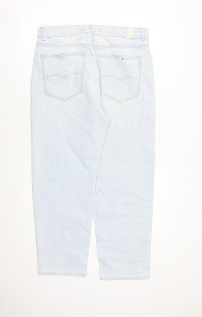 Replay Womens Blue Cotton Mom Jeans Size 31 in L26 in Regular Button