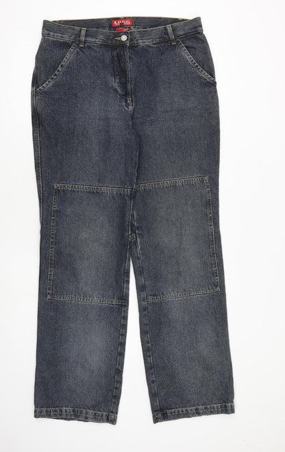Womens UK Size 12 H&M Regular Fit Straight Blue Jeans
