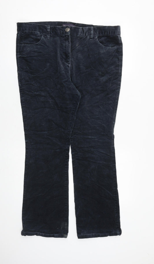 Womens UK Size 16 Marks and Spencer Regular Fit  Blue Trousers