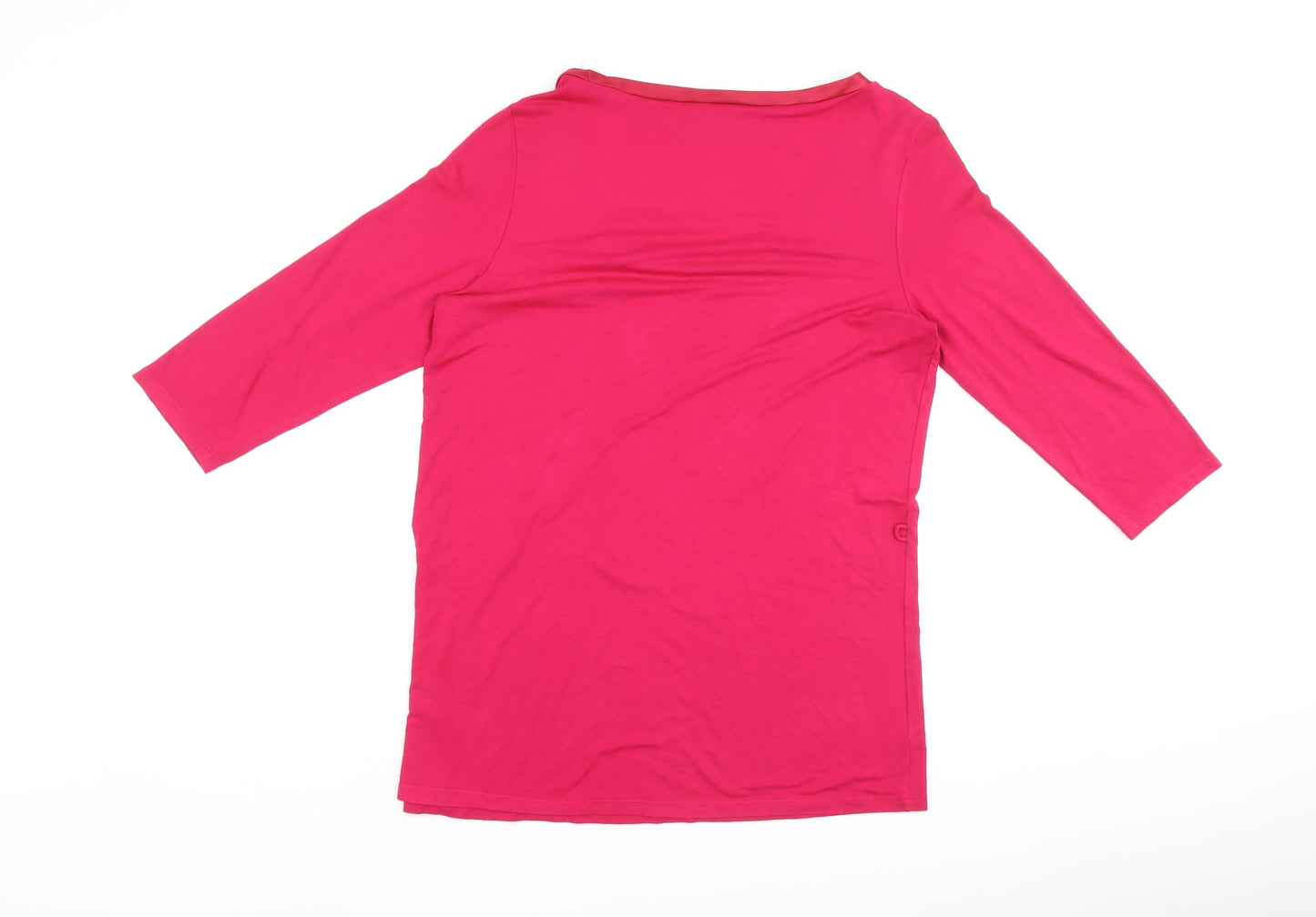 Autograph Womens Pink Viscose Basic T-Shirt Size 14 Boat Neck