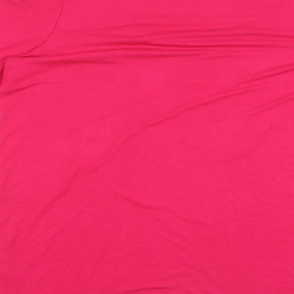 Autograph Womens Pink Viscose Basic T-Shirt Size 14 Boat Neck