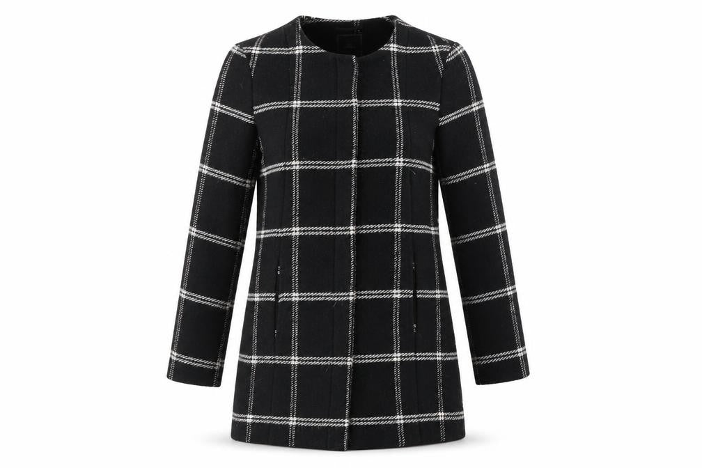 Next Womens Black Geometric Jacket Size 8 Zip