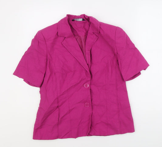 Bonmarché Womens Purple Linen Jacket Suit Jacket Size 12 Button