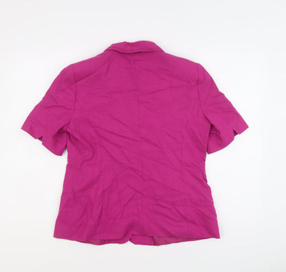 Bonmarché Womens Purple Linen Jacket Suit Jacket Size 12 Button