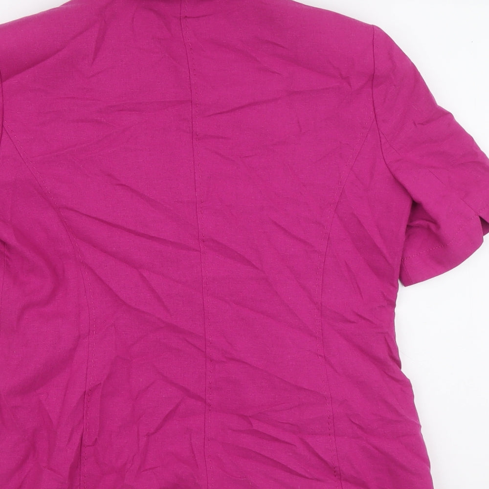 Bonmarché Womens Purple Linen Jacket Suit Jacket Size 12 Button