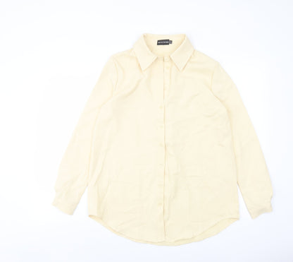 Womens UK Size 4 PRETTYLITTLETHING Beige Basic Button-Up
