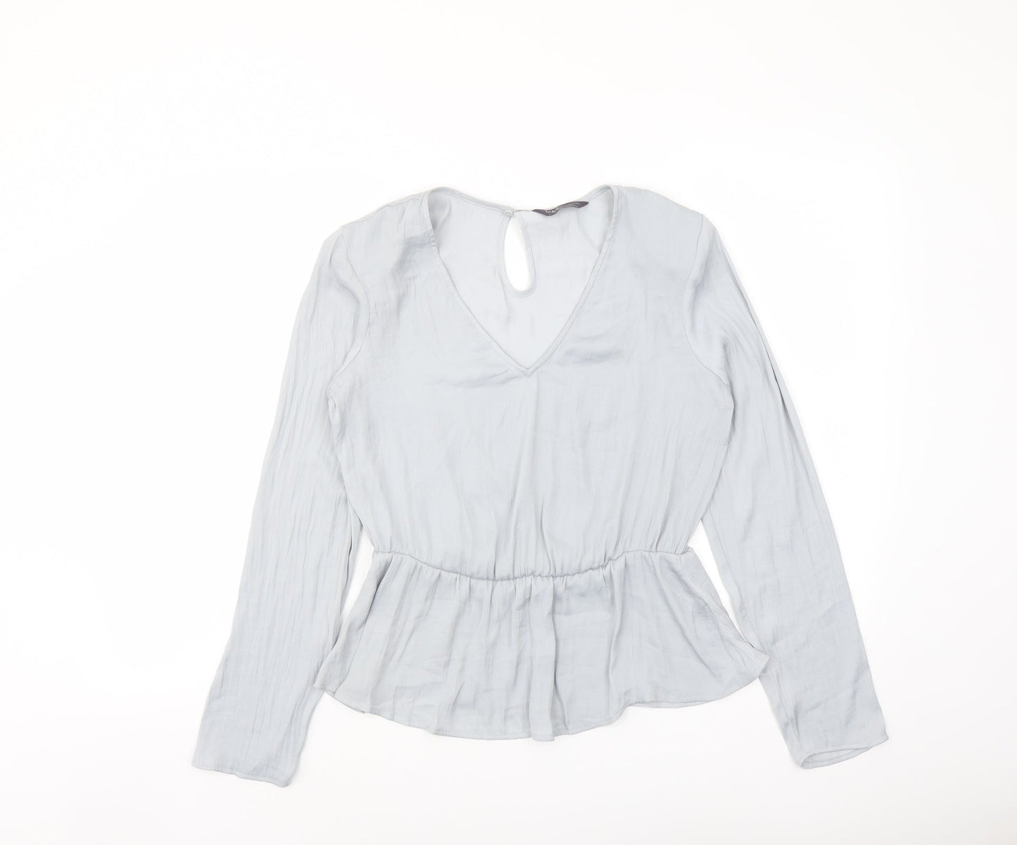Womens UK Size 8 Marks and Spencer Grey Basic Blouse