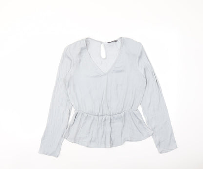 Womens UK Size 8 Marks and Spencer Grey Basic Blouse