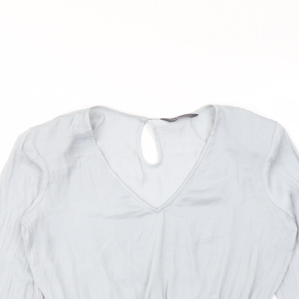 Womens UK Size 8 Marks and Spencer Grey Basic Blouse